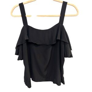 J.Crew Silk Ruffle Cold Shoulder Blouse Size 12 missing Slip EUC AC 1001